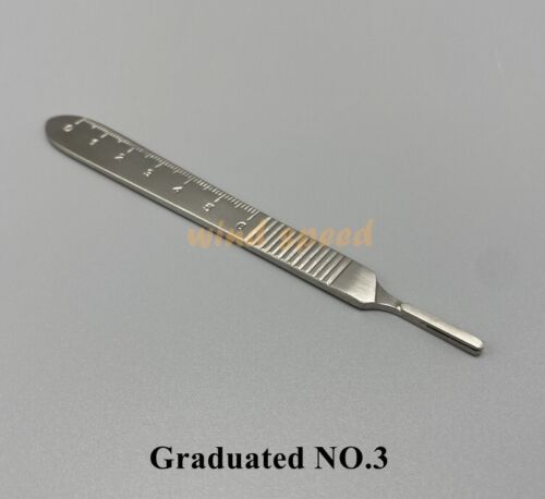 New Surgical Scalpel Handle No. 3 Ruler 0-6cm Side Dental Stainless Steel Knife - Afbeelding 1 van 6