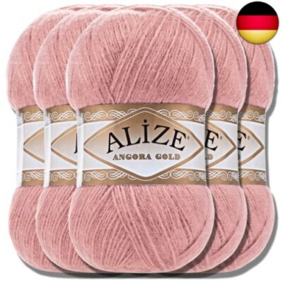Alize 5x 100g Angora Gold Türkische Premium Wolle Baumwolle und Acryl Uni 