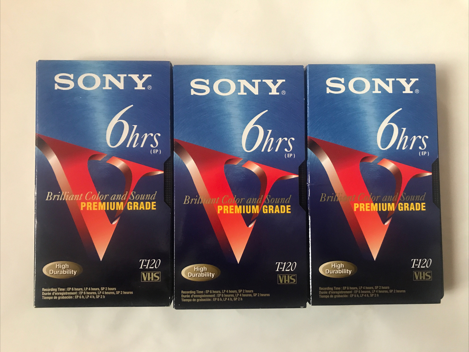 3 Sony Blank VHS Tapes eBay