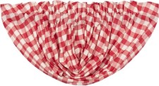 60” W Red & White Buffalo Check Balloon Window Valance Country Farmhouse Annie
