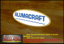 Vintage Oval Alumacraft Vinyl Decals (Qty 2) 13.5