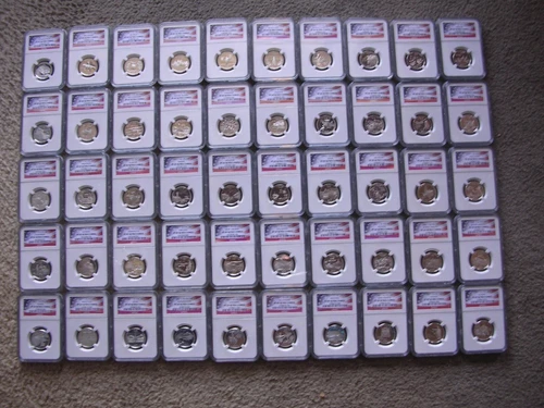 COMPLETE SET 1999-2008 NGC PF69 ULTRA CAMEO SILVER PROOF STATE QUARTERS