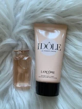2 Lancome IDOLE Set: Idole EDP Splash Mini 5mL, Perfumed Body Cream 50ml