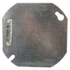 Raco 722 1-Gang Octagon Electrical Box Cover, 4", Galvanized Steel, 4"