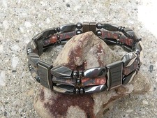 Magnetic Therapy Hematite Bracelet Anklet Necklace Snake Skin Jasper 3 row