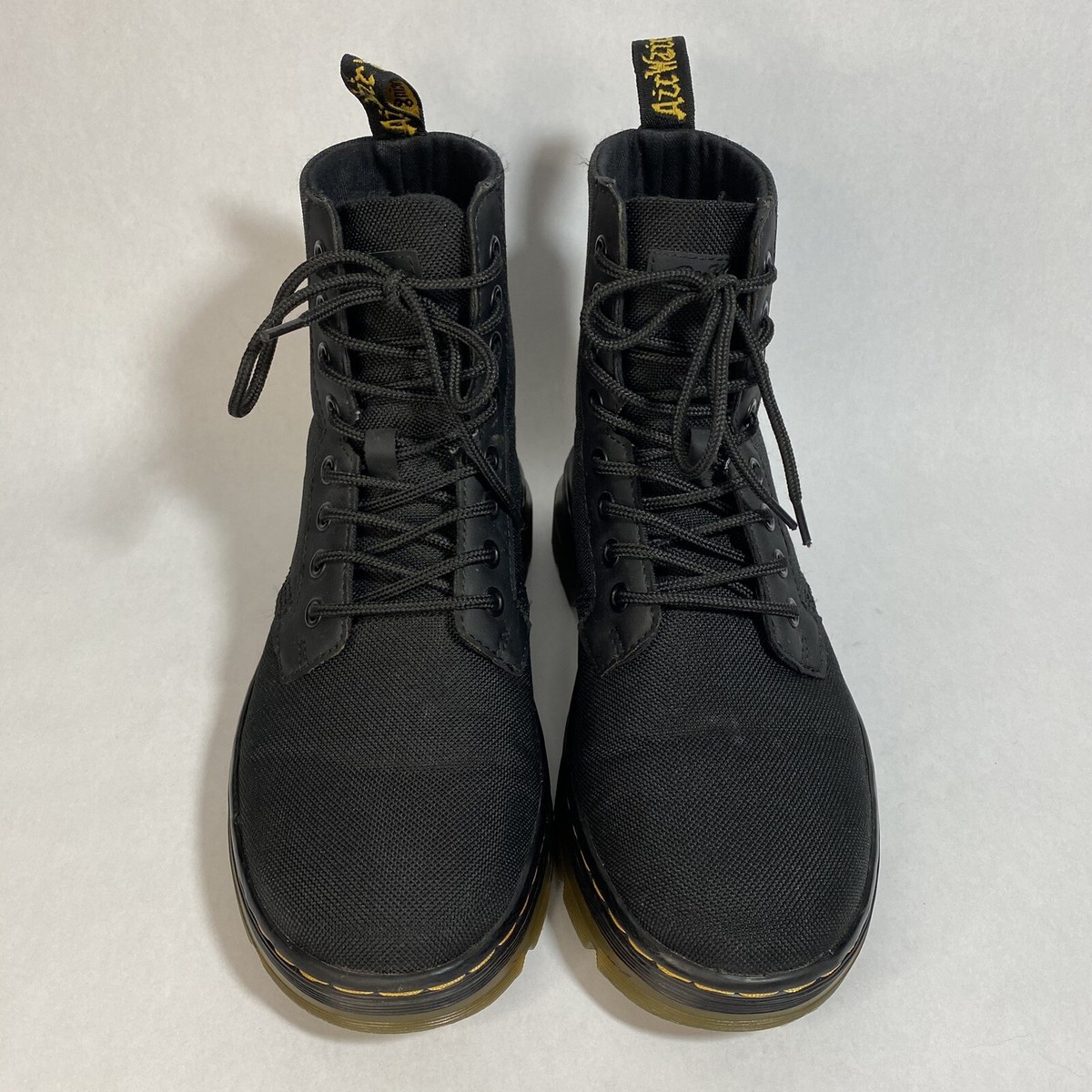 Dr Martens Combs Poly Unisex Black 8-Eye Combat Boots Mens 6 