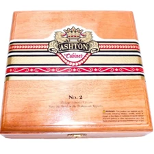 Ashton Cabinet No. 2 Empty Wooden Cigar Box 8" x 8" x 2"