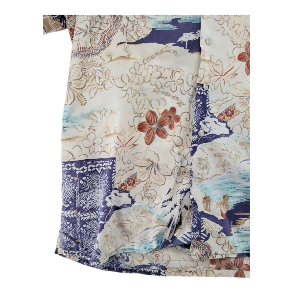 Vintage Burma Bibas Hawaiian All Over Print Button Down Shirt Mens L - Image 4 of 4