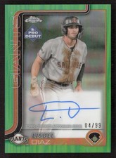 Lisbel Diaz 2025 Topps Pro Debut Chrome Autograph Green #/99 San Jose Giants