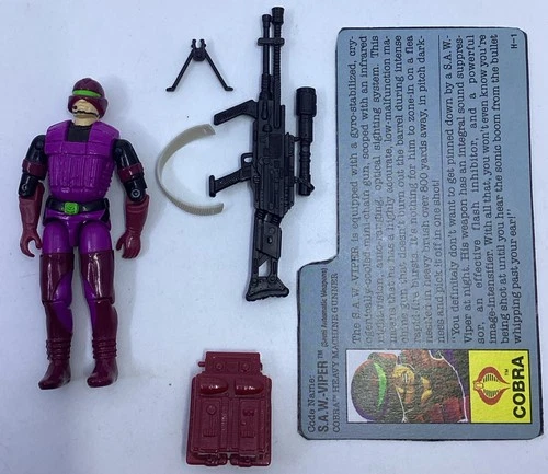 1990 GI JOE COBRA SAW Viper complete with File Card