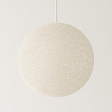 Hand Woven Rattan Ceiling Lampshade 40cm Cream Easy Fit Light Shade