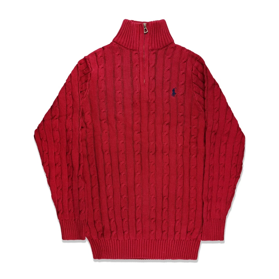 Polo Ralph Lauren Men's Premium 100% Cotton Cable-Knit Quarter-Zip Sweater - Image 3 of 4