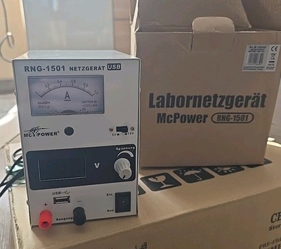 Labornetzgerät McPower ''RNG-1501 USB'' 0-15V / 0-1A, 15 Watt, 5V USB