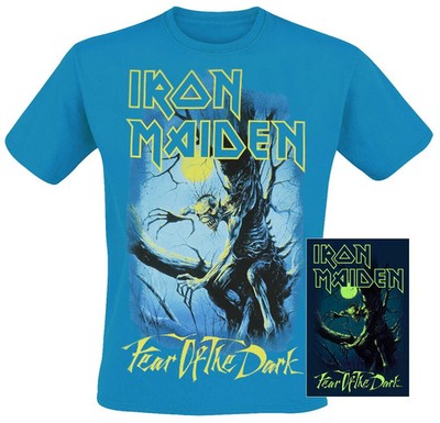 Iron Maiden T-Shirt Herren Fear Of The Dark - Glow In The Dark blau
