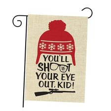 Funny Christmas Garden Flag Decor - Novelty Christmas Movie Burlap Yard Signs