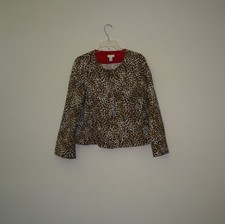 Chico s Jacket Leopard Print 3/4 Sleeve Size 2 12