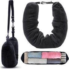 Neck Pillow U-Shaped Pillowcase, Extra Storage Bag for Travel Velvet cover