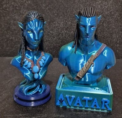 Zwei Büsten 150mm handbemalt Figur Avatar Film Neytiri und Jake Sully