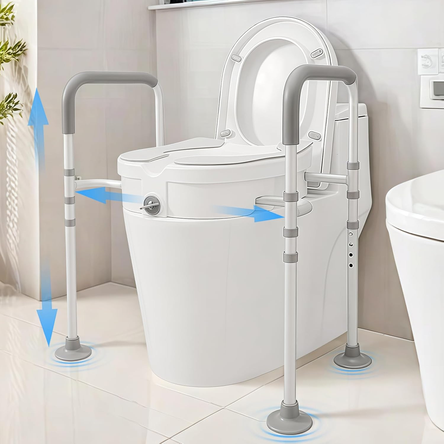 Riser For Seniors - Adjustable With Handles & 4-legged Suppo