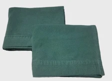 Set Of 2 Dark Green Flannel Pillowcases 20 X 30 Standard/queen