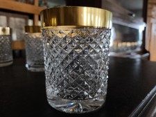  10 Kristallbecher Steindelschliff Goldrand Josephinenhütte Ernestine