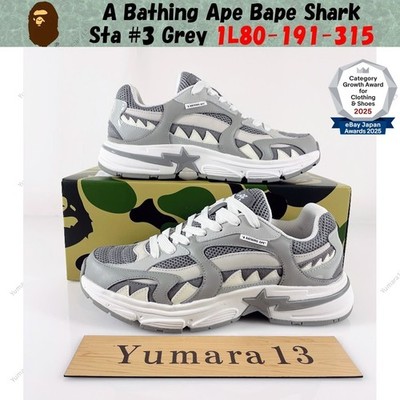 A Bathing Ape Bape Shark Sta #3 Grau 1L80-191-315 Herren Gr.