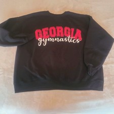 Georgia Bulldogs Womens 3X Black College Gymnastics Sweatshirt Hoodie