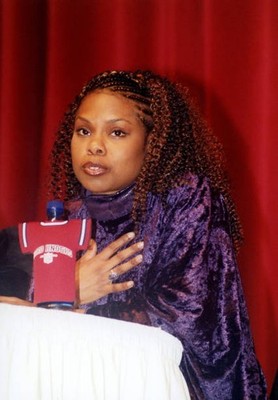 Actress Cee Cee Michaela participates in a panel discussion Black - Old Photo 3