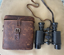 Vintage C.F. Foth  Co. Danzig 8x Binoculars w/ Original Leather Case NO. 20729