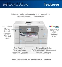 Brother MFC-J4535DW Color Inkjet All-In-One Printer