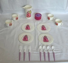 Cinderella Princess Pumpkin Pretend Play Tea Set Juguemex Vintage RARE