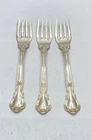 Gorham Strasbourg Sterling Silver Salad Forks 3 Piece Set 5.75" Monogrammed