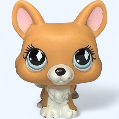 Roen　LPS＋コルトその他 Littlest Pet Shop #639 Tan White Black Corgi Dog Blue Diamond Eyes