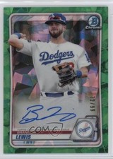 2020 Bowman Chrome Prospect Green Atomic Refractor 72/99 Brandon Lewis Auto 10no