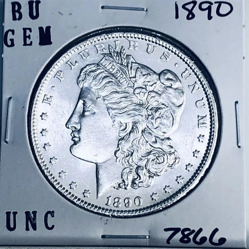 1890 BU GEM MORGAN SILVER DOLLAR UNC MS+++ U.S. MINT RARE COIN 7866