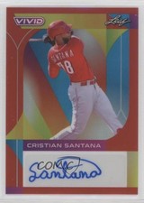 2022 Leaf Vivid Red 15/35 Cristian Santana #BA-CS1 Auto 4z8