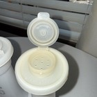 Vintage Tupperware 6.5" White Hourglass Flip Top Salt & Pepper Shakers Set #718 — photo 8