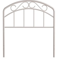 Hillsdale Meble Podwójny metalowy łukowy przewijany zagłówek, biały