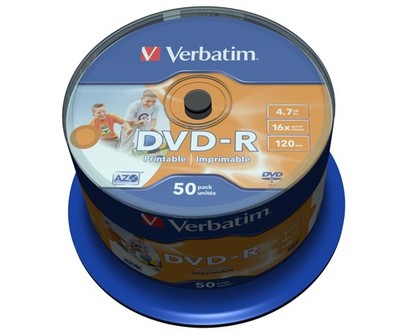 Verbatim 43533 Rohling DVD 4,7 GB DVD-R 50 Stück