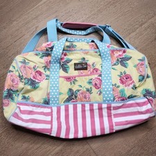 Matilda Jane Duffle Bag Cotton Canvas Coming Up Roses Zip Top Floral Stripe