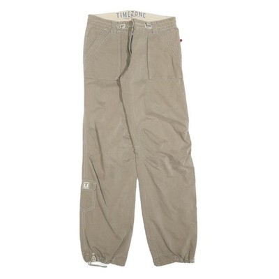 TIMEZONE Damen Hose beige Regular Fit gerade W30 L34 Freizeit Reißverschluss