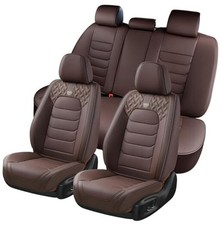 Seat Covers Full Set, Leather Seat Cover, Front and Rear Seat Fullset Coffee