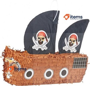 Relaxdays Pirate Ship Hanging Pinata For Kids Boys Birthday DIY Children S Paper