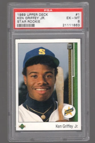 1989 UPPER DECK KEN GRIFFEY JR STAR ROOKIE CARD PSA 6