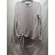 Simply Vera Wang Shirt Womens Size Medium Purple Long Sleeve Pleated Tied 7360