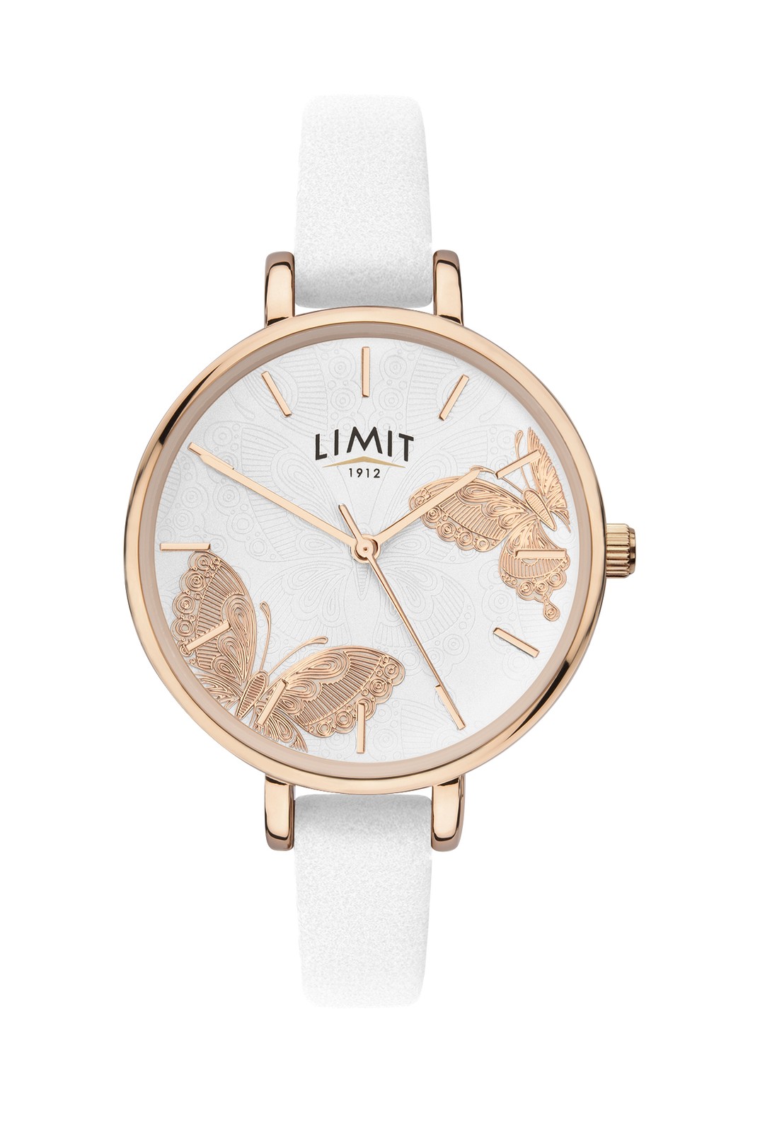 Limit Secret Garden 35mm Womens Round Rose Gold Analogue Watch with White Strap