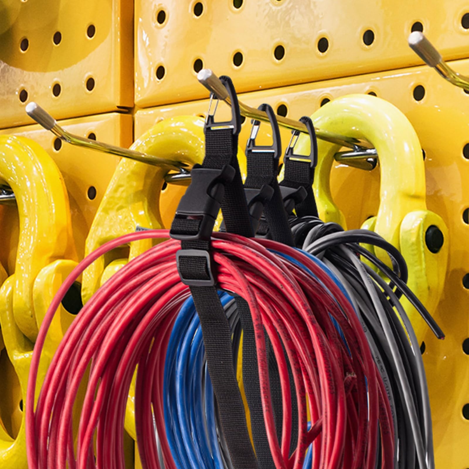 6 Pack 17 Inch Adjustable Extension Cord Holder Organizer with Triangle Clips