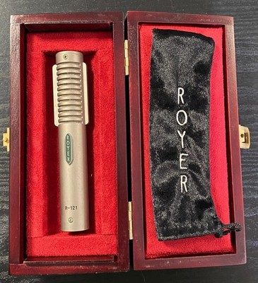 ROYER R-121 RIBBON MICROPHONE W/  WOOD CASE AND POUCH-USED.