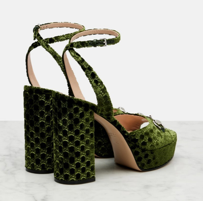 ライムグリーン ベルベット風 サンダルGucci sandal Gucci Velvet Platform Sandal with Horsebit EU 39 (US 9) | eBay