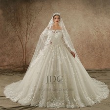 Luxurious 3D floral wedding dress wedding dress 32-60 plus size n.measurement crystals